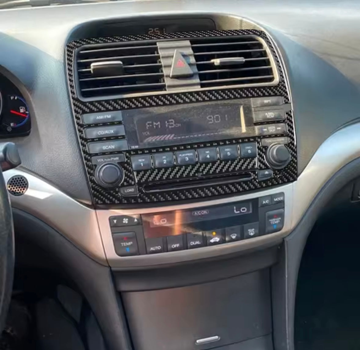 Carbon Fiber Radio & Climate Control Trim Overlay - Acura TSX (CL9)