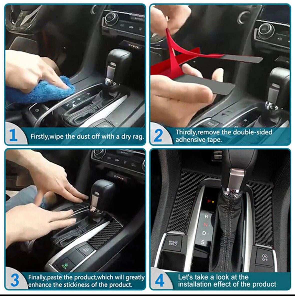 Carbon Fiber Radio & Climate Control Trim Overlay - Acura TSX (CL9)