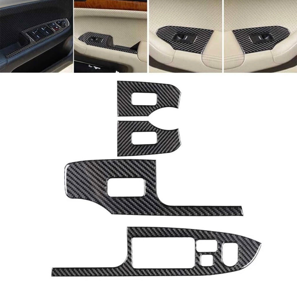 Carbon Fiber Door Switch Panel Trim Kit- Acura TSX (CL9)