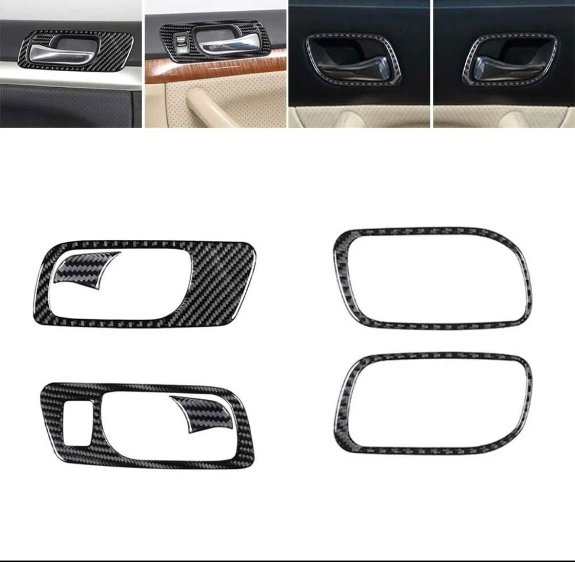 Carbon Fiber Inner Door Handle Trim Kit - Acura TSX (CL9)