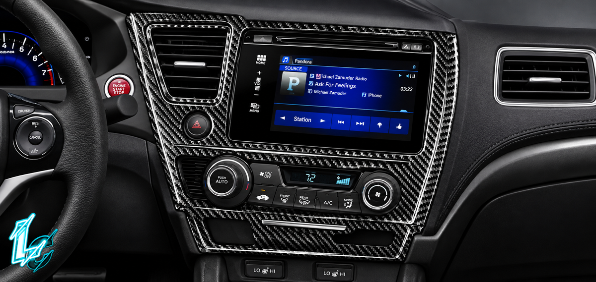 Honda Civic Carbon Fiber Center Dash & Radio Trim (2013–2015)