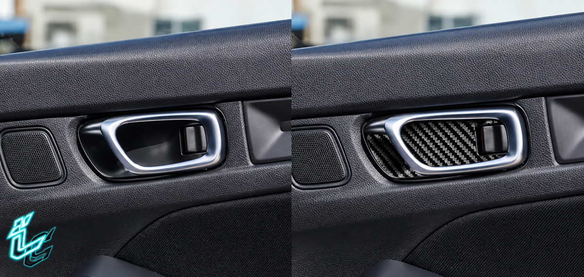 Honda Civic Carbon Fiber Inner Door Handle Trim Kit (2022–2025)