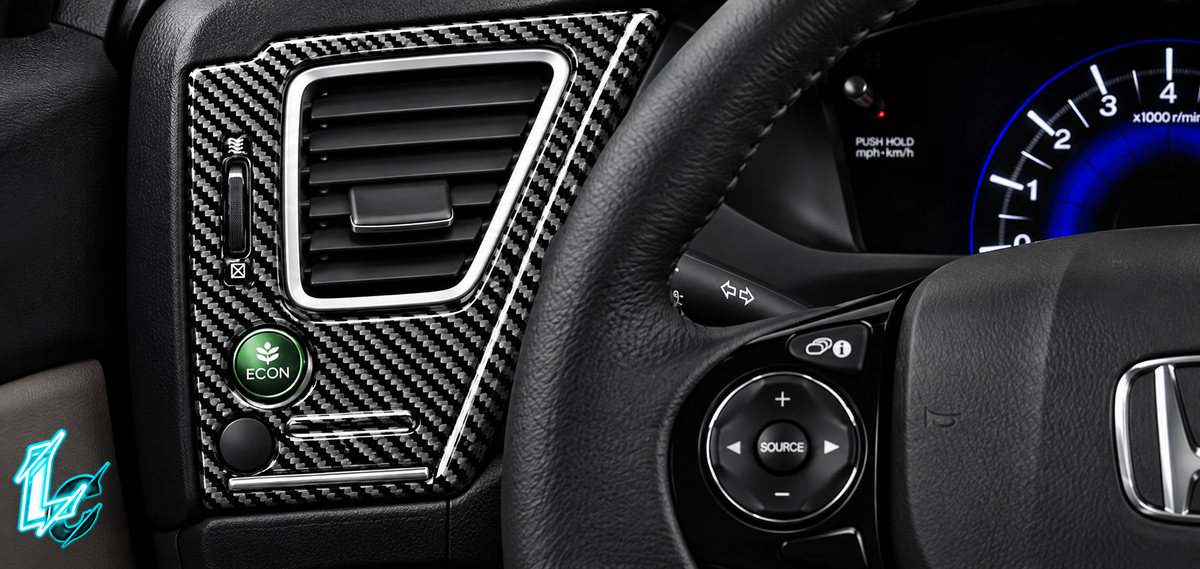 Honda Civic Carbon Fiber Driver-Side Vent & Button Panel Trim (2013–2015)