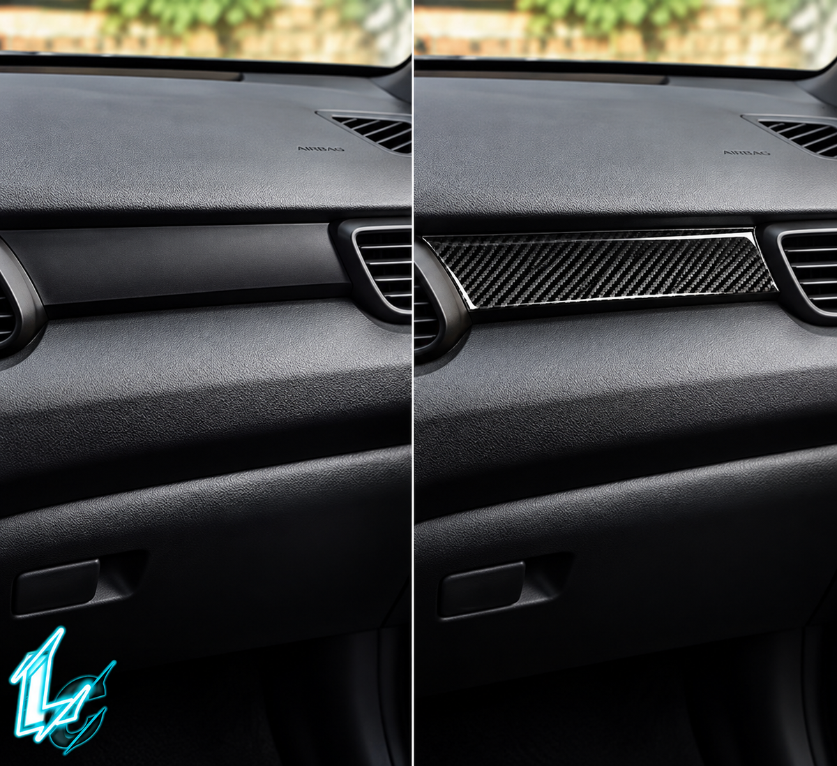 Hyundai Veloster/Veloster N Carbon Fiber Passenger Side Dash Trim (2019–2022)