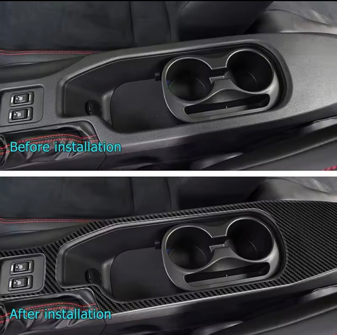 Carbon Fiber Center Console Cover Sticker