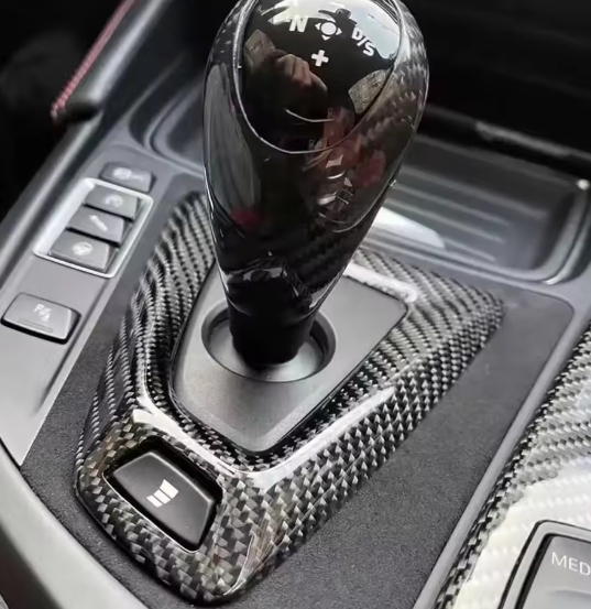 BMWM Performance Carbon Fiber Gear Knob, Handbrake, and Console Panel Cover