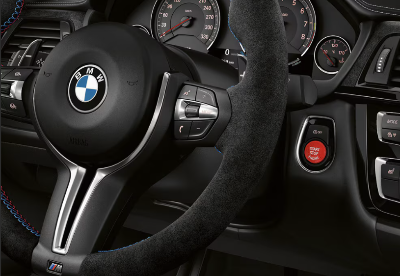 BMW Red & Blue Start/Stop Push Button
