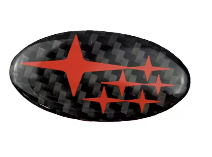 Carbon Fiber Subaru Steering Wheel Emblem Badge Decals