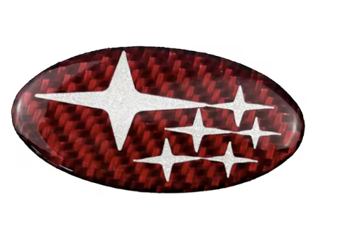 Carbon Fiber Subaru Steering Wheel Emblem Badge Decals