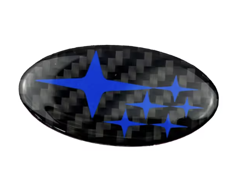 Carbon Fiber Subaru Steering Wheel Emblem Badge Decals