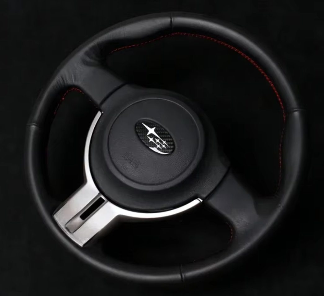 Carbon Fiber Subaru Steering Wheel Emblem Badge Decals