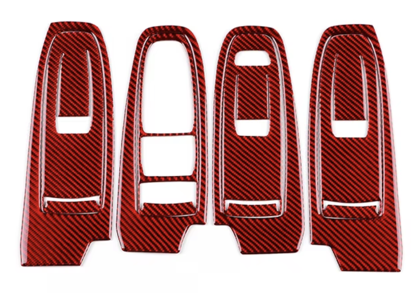 Carbon Fiber Door Window Button Panel Overlay- Subaru WRX/ STI
