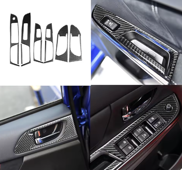 Carbon Fiber Door Window Button Panel Overlay- Subaru WRX/ STI