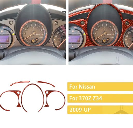Carbon Fiber Speedometer Cluster Overlay for Nissan 370Z (Z34) 2009+