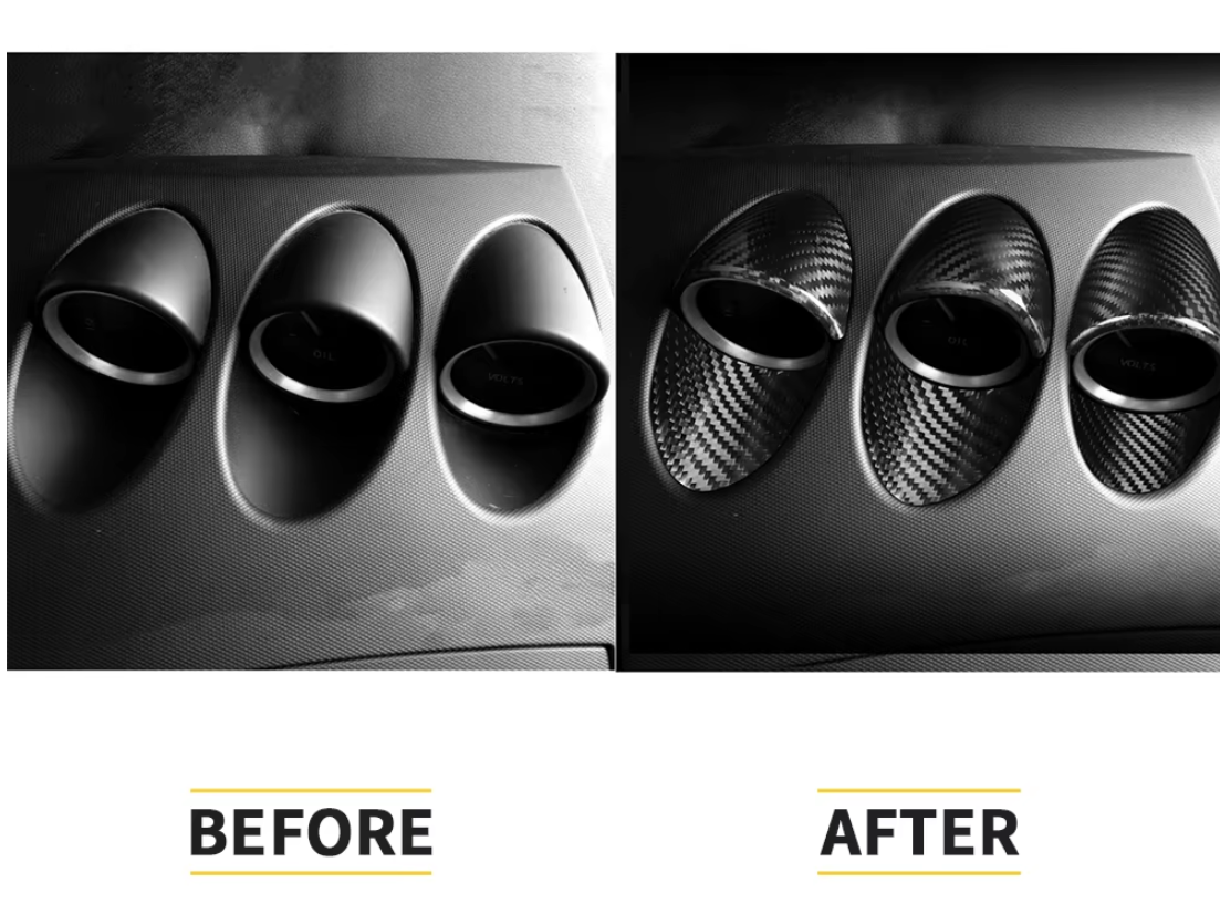 Real Carbon Fiber Interior Gauge Pod Trim Cover for Nissan 350Z (Z33) 2003-2008