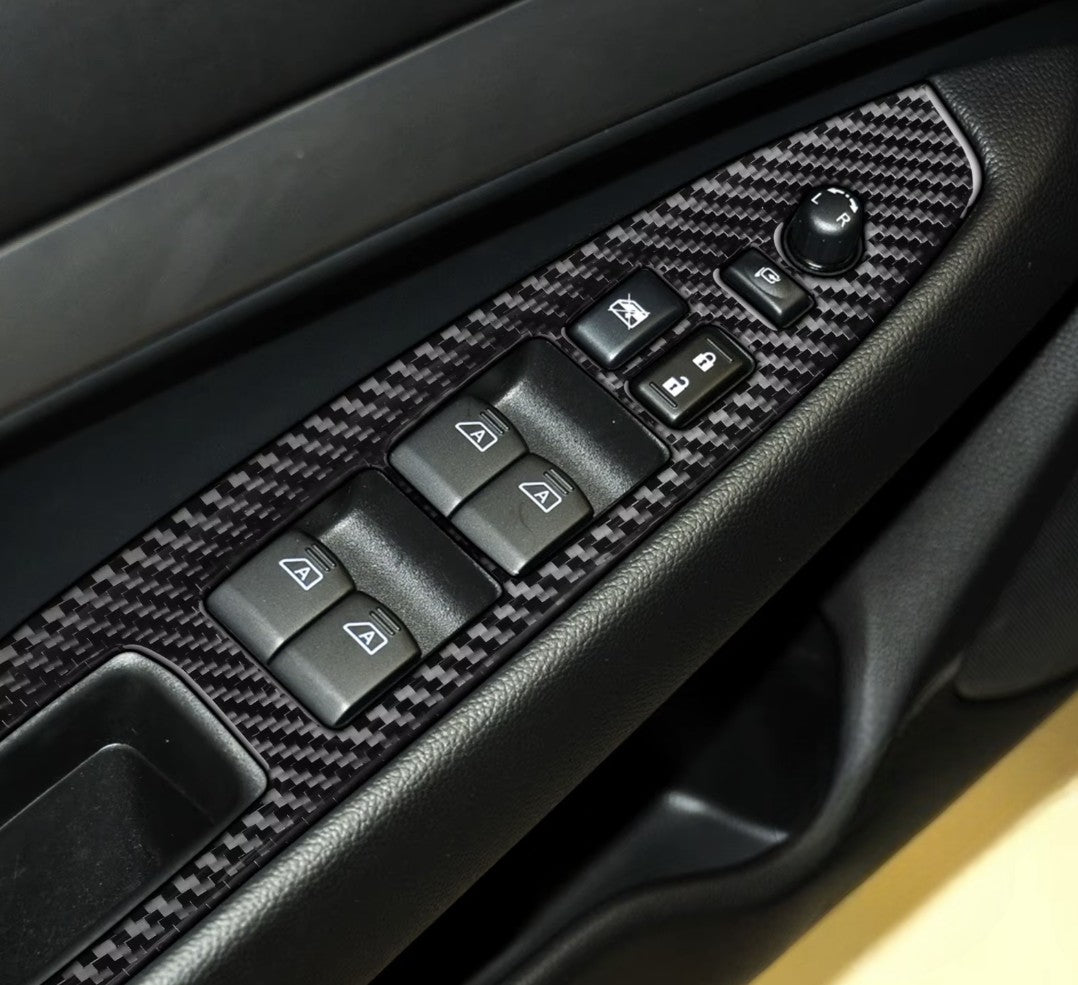 Carbon Fiber Door Window Switch Panel Cover Trim for Infiniti G35/ G37/ Q60