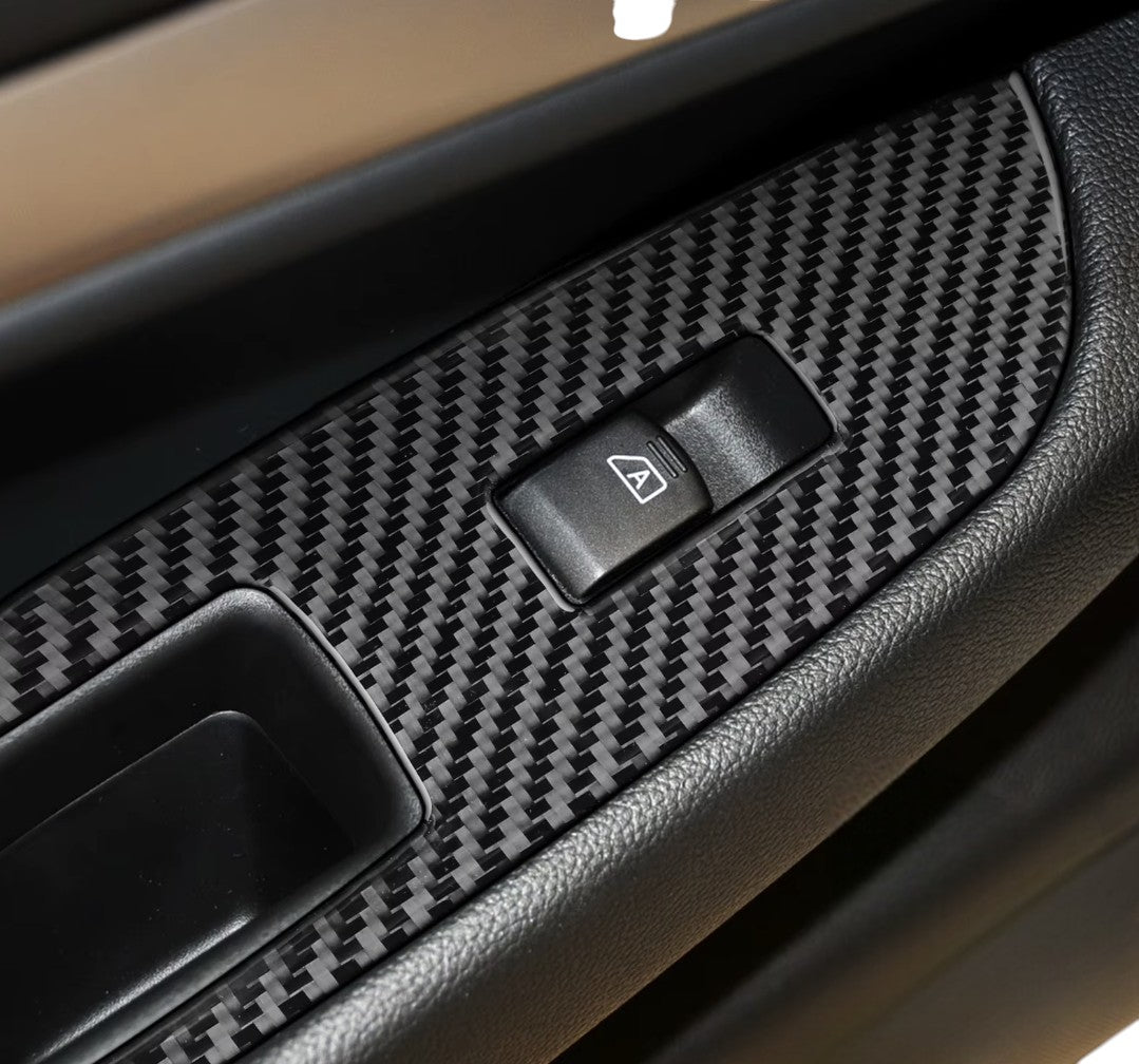 Carbon Fiber Door Window Switch Panel Cover Trim for Infiniti G35/ G37/ Q60