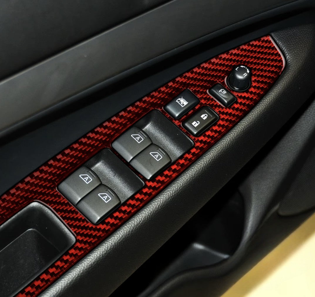 Carbon Fiber Door Window Switch Panel Cover Trim for Infiniti G35/ G37/ Q60