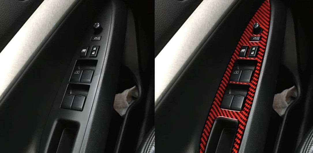 Carbon Fiber Door Window Switch Panel Cover Trim for Infiniti G35/ G37/ Q60