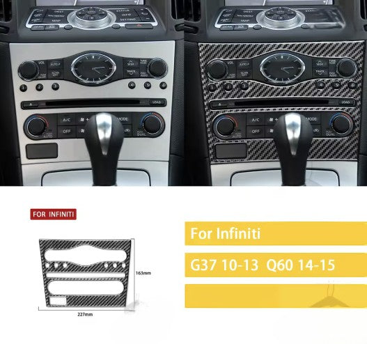 Carbon Fiber Media Control Overlay for Infiniti G35, G37, Q60