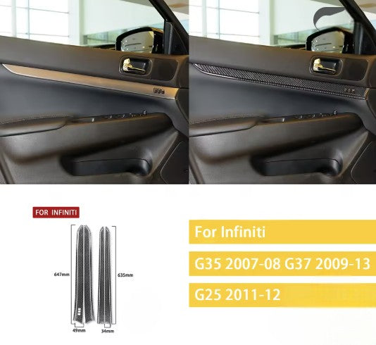 Carbon Fiber Door Trim Cover for Infiniti G35, G37, Q60