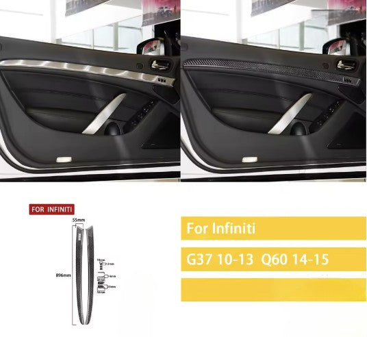 Carbon Fiber Door Trim Cover for Infiniti G35, G37, Q60