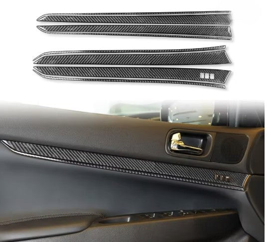 Carbon Fiber Door Trim Cover for Infiniti G35, G37, Q60