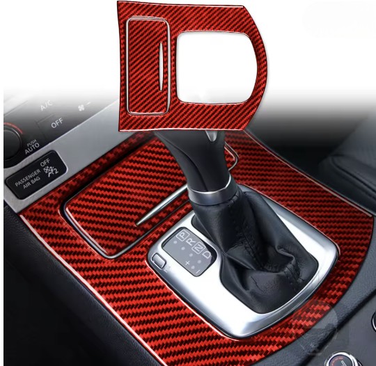 Carbon Fiber Gear Shift Console Overlay for Infiniti G35 / G37