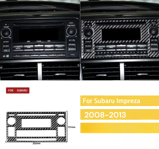 Carbon Fiber Multimedia Center Console Vent Overlay for Subaru WRX/STI Impreza (2008-2013)