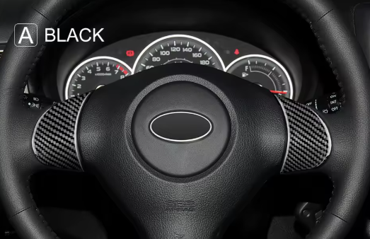 Carbon Fiber Steering Wheel Button & Emblem Overlays for Subaru WRX/STI Impreza (2008-2013)