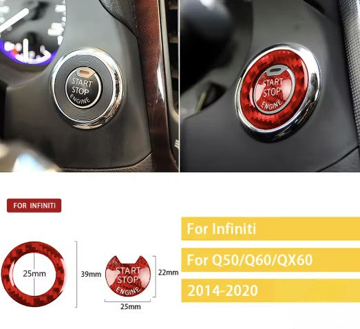 Carbon Fiber Push Button Start Overlay for Infiniti Q50/Q60 (2014+)