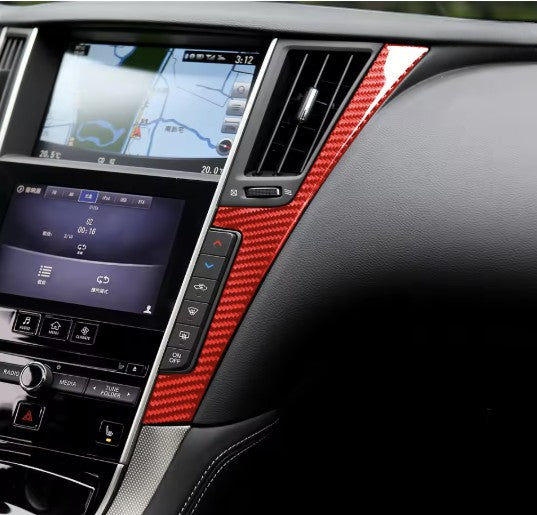 Carbon Fiber Central Control Side Panel Trim Overlay for Infiniti Q50 (2014+)