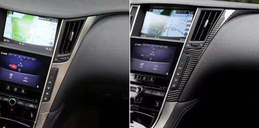 Carbon Fiber Central Control Side Panel Trim Overlay for Infiniti Q50 (2014+)