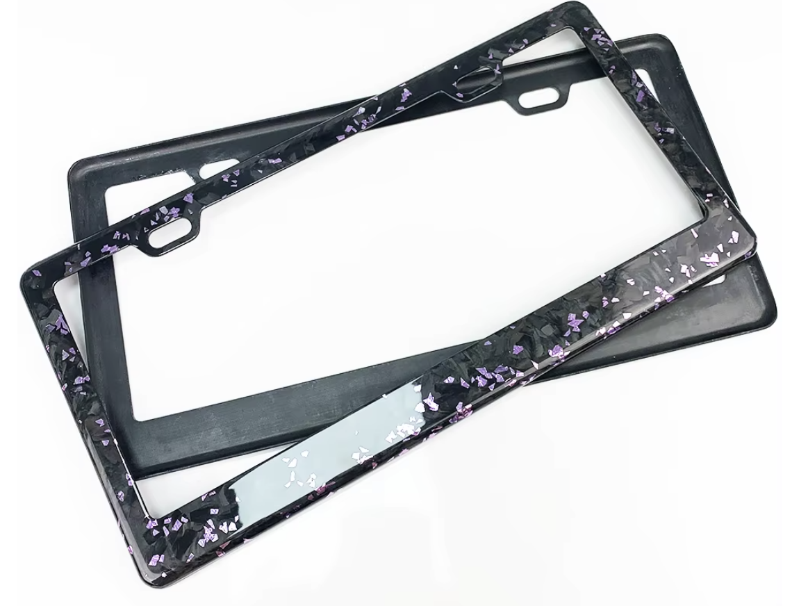 Forged Carbon Fiber License Plate Frame – Multi-Flake Edition (US/Canada Fit)