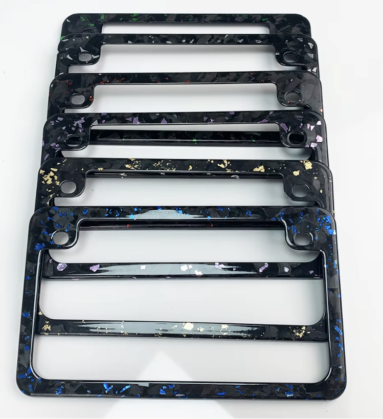 Forged Carbon Fiber Motorcycle License Plate Frame – Multi-Flake Edition (US/Canada Fit)