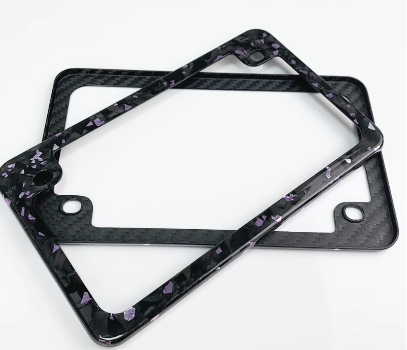 Forged Carbon Fiber Motorcycle License Plate Frame – Multi-Flake Edition (US/Canada Fit)