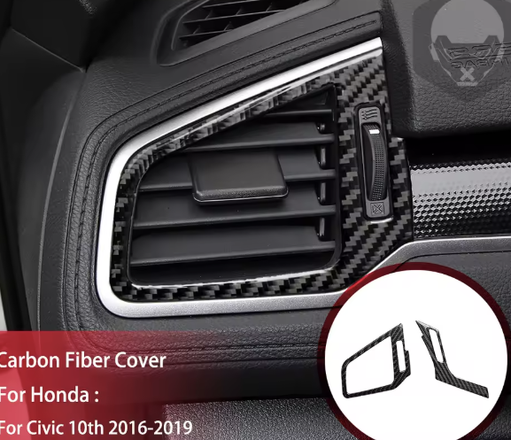 Carbon Fiber A/C Vent Trim Covers – For Honda Civic 10th Gen (2016–2020)