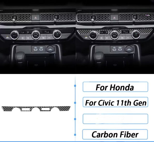 Carbon Fiber Climate Control Trim Overlay – For Honda Civic 11th Gen (2022+