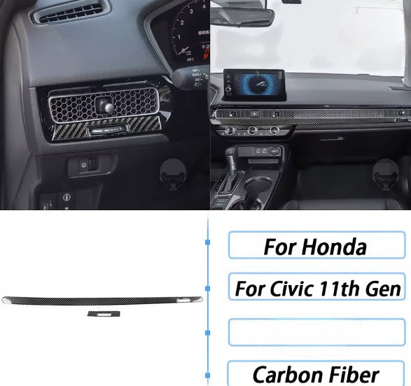 Carbon Fiber Dashboard Honeycomb Trim Cover – For Honda Civic 11th Gen (2022–2025)