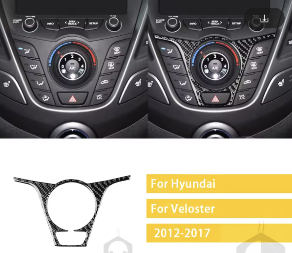 Carbon Fiber Center multimedia/Dash Trim – Hyundai Veloster (2012–2017)