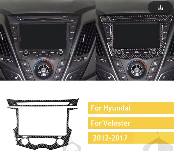 Carbon Fiber Center multimedia/Dash Trim – Hyundai Veloster (2012–2017)
