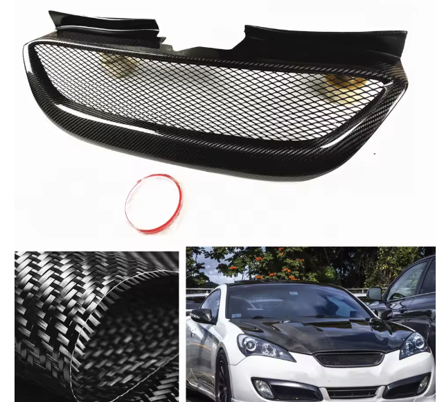 Carbon Fiber Front Grille Mesh Style – For Hyundai Genesis Coupe (2008–2012)