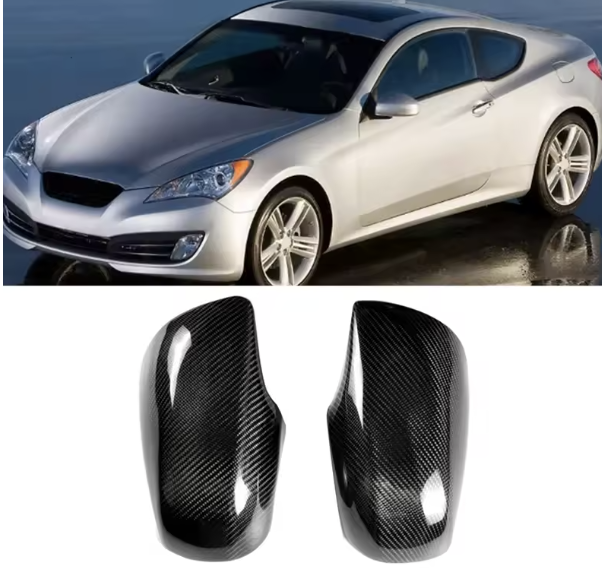 Carbon Fiber Rear View Mirror Covers For Hyundai Genesis Coupe (2008–2016)