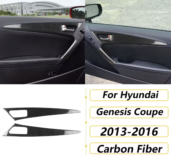 Carbon Fiber Door Handle Trim Covers – For Hyundai Genesis Coupe (2013–2016)