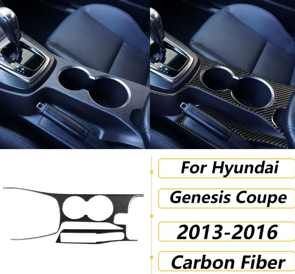 Carbon Fiber Center Console Trim Cover – Hyundai Genesis Coupe (2013–2016)