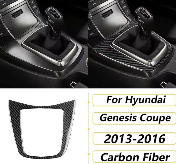 Carbon Fiber Gear Shift Trim Cover – Hyundai Genesis Coupe (2013–2016)