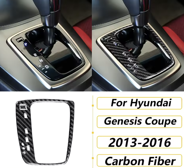 Carbon Fiber Gear Shift Trim Cover – Hyundai Genesis Coupe (2013–2016)