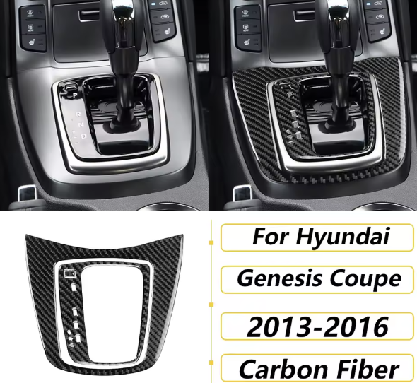 Carbon Fiber Gear Shift Trim Cover – Hyundai Genesis Coupe (2013–2016)