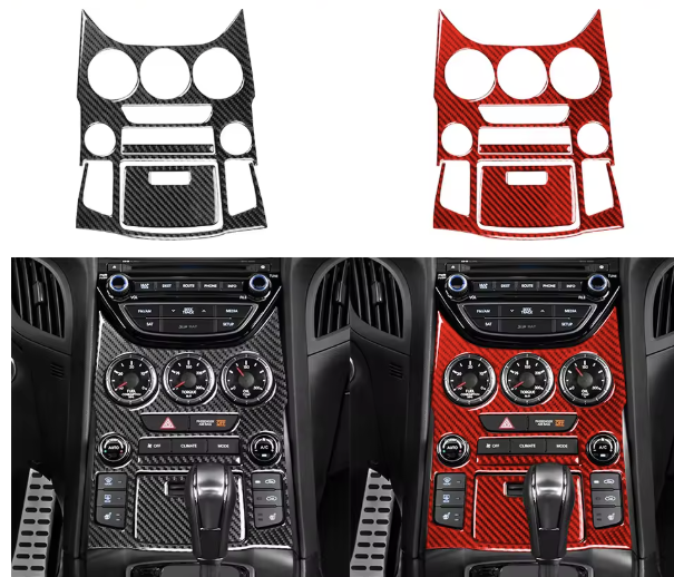 Carbon Fiber Center Dash Overlay Kit — For Hyundai Genesis Coupe (2013–2016