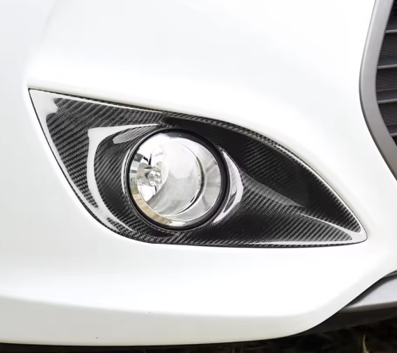 Carbon Fiber Front Fog Light Trim Covers- Hyundai Veloster (2012–2018)